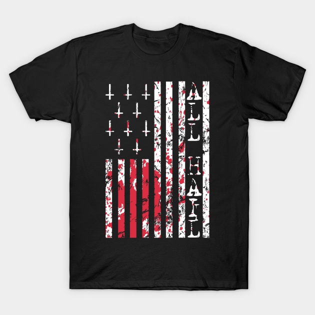 Satanic Cross Flag T-Shirt by pa2rok